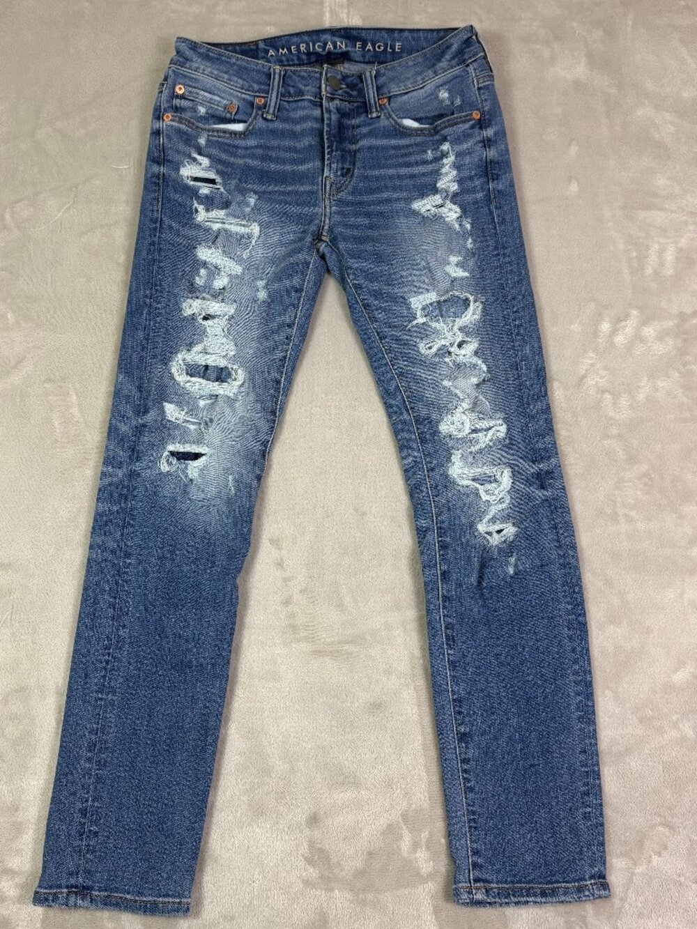 American Eagle Jeans Men's 29x28 (Actual) Blue Skinny AirFlex+ Temp Tech Denim